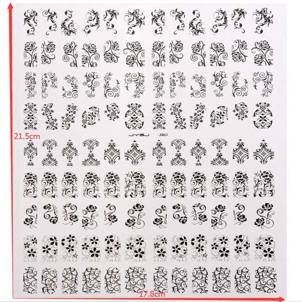 108Pcs 1 Sheet Flower Lace Adhesive Nail Art Sticker Decal Decoration