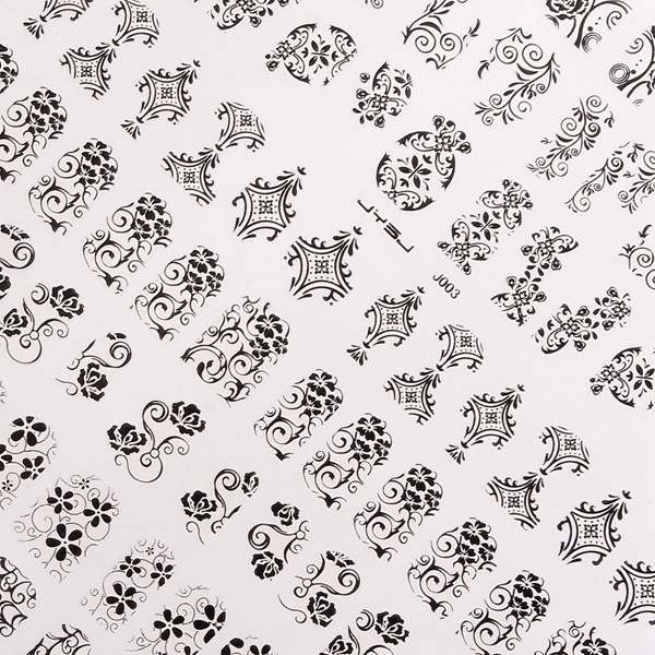 108Pcs 1 Sheet Flower Lace Adhesive Nail Art Sticker Decal Decoration