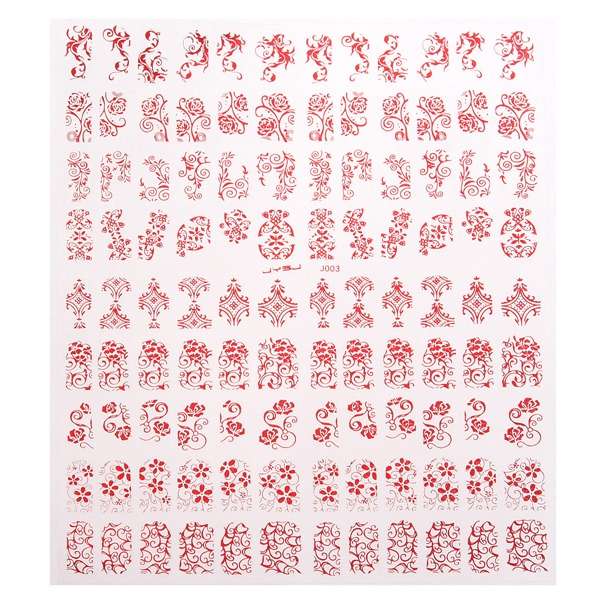 108Pcs 1 Sheet Flower Lace Adhesive Nail Art Sticker Decal Decoration