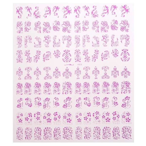108Pcs 1 Sheet Flower Lace Adhesive Nail Art Sticker Decal Decoration