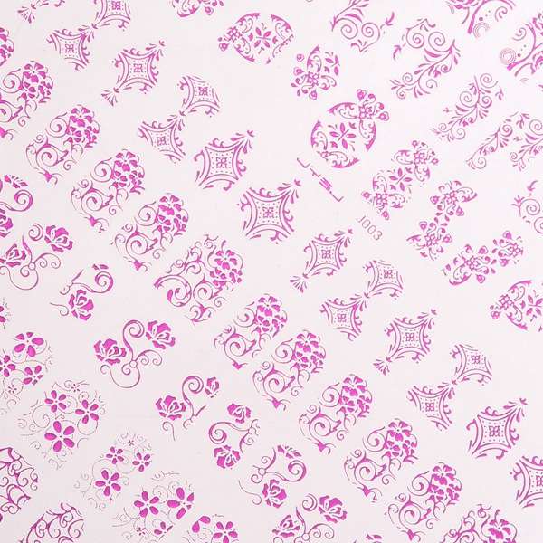 108Pcs 1 Sheet Flower Lace Adhesive Nail Art Sticker Decal Decoration