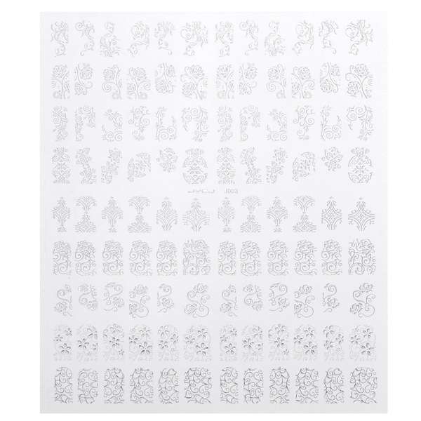 108Pcs 1 Sheet Flower Lace Adhesive Nail Art Sticker Decal Decoration