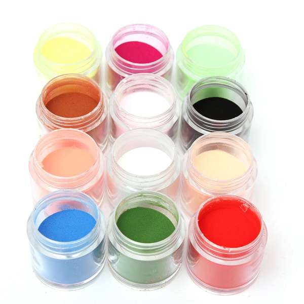 12 Colors Acrylic Manicure Nail Art Powder Dust Decoration