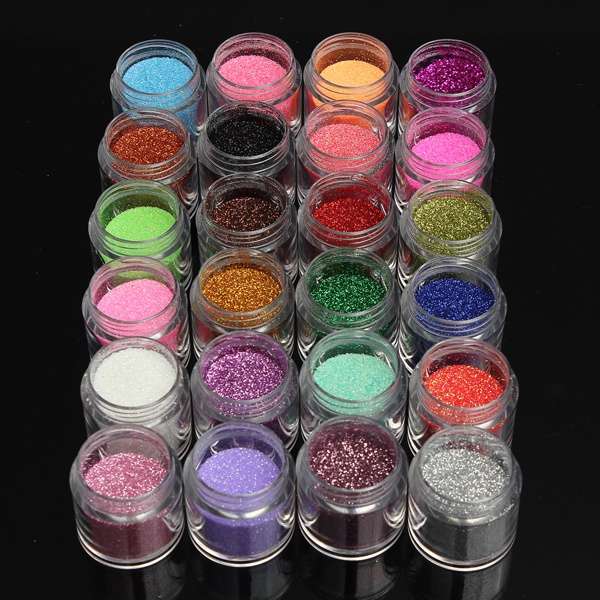 24 Colors Glitter Shiny Nail Art Powder Dust Decoration  