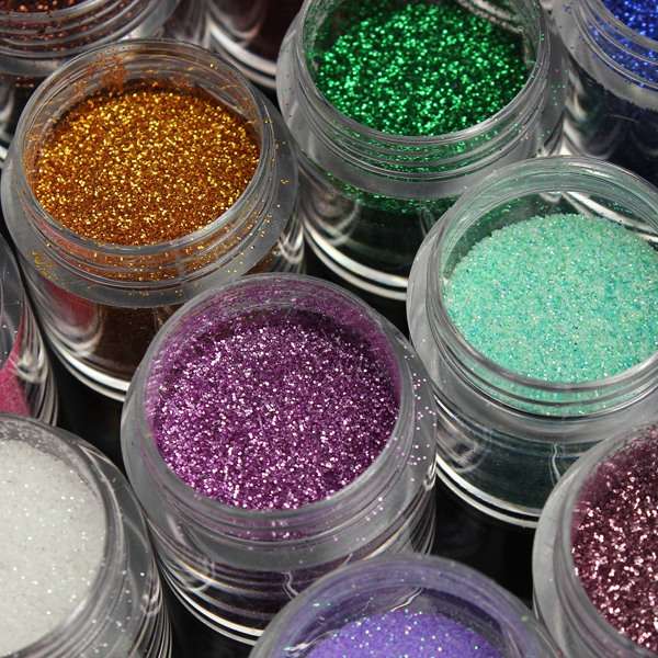 24 Colors Glitter Shiny Nail Art Powder Dust Decoration 