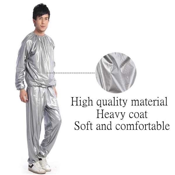 Unisex PVC Sweat Sauna Suit Cloth Lose Weight Slimming Fitness