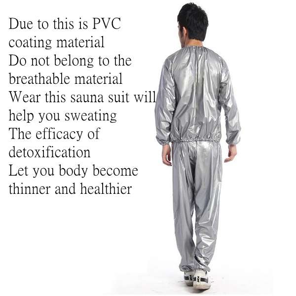 Unisex PVC Sweat Sauna Suit Cloth Lose Weight Slimming Fitness