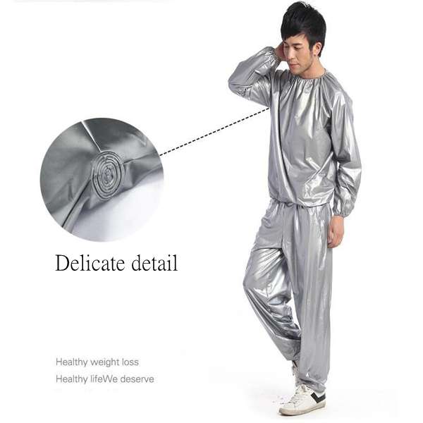 Unisex PVC Sweat Sauna Suit Cloth Lose Weight Slimming Fitness