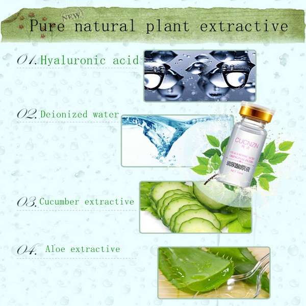 4Pcs CUCNZN Pure Hyaluronic Acid Liquid Face Skin Care Lotion