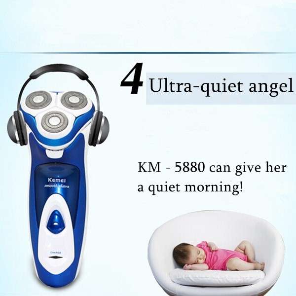Kemei KM-5880 220V Rotary Electric Razor Rechargeable Shaver
