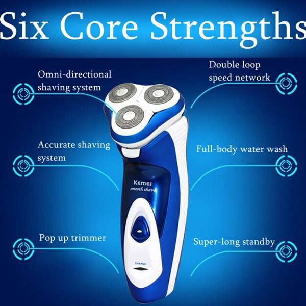 Kemei KM-5880 220V Rotary Electric Razor Rechargeable Shaver