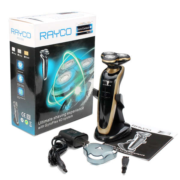 Golden RAYCO1250 Rechargeable Shaver Washable 3 Heads Razor