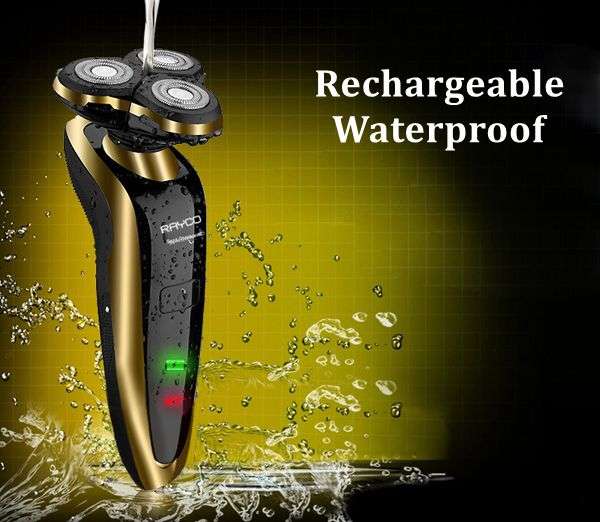 Golden RAYCO1250 Rechargeable Shaver Washable 3 Heads Razor