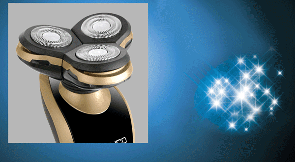 Golden RAYCO1250 Rechargeable Shaver Washable 3 Heads Razor
