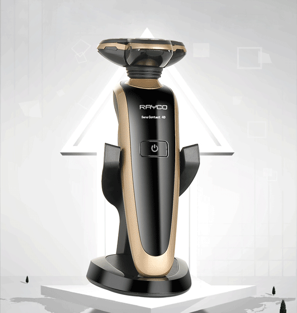 Golden RAYCO1250 Rechargeable Shaver Washable 3 Heads Razor