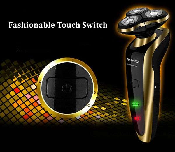 Golden RAYCO1250 Rechargeable Shaver Washable 3 Heads Razor