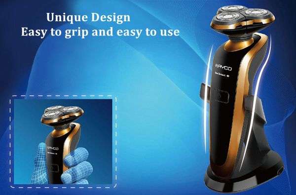 Golden RAYCO1250 Rechargeable Shaver Washable 3 Heads Razor