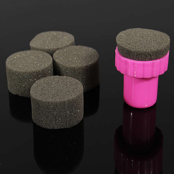 Nail Art Sponge Stamp Transfer Template Polish Stamper Set 