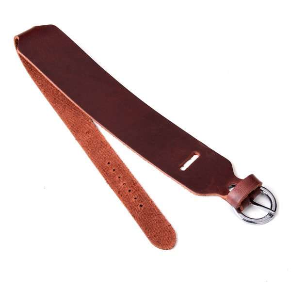 Loop Wide Button Leather Bangle