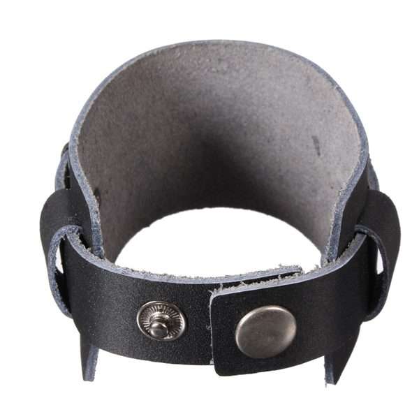 Punk Wide Leather Buckle Bracelet