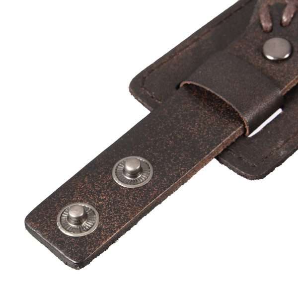 Double Wide Leather Bracelet