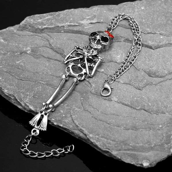 Vintage Bow Skull Alloy Bracelet
