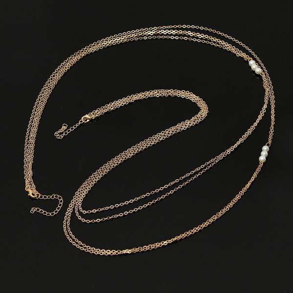 Double Layers Pearl Body Chain