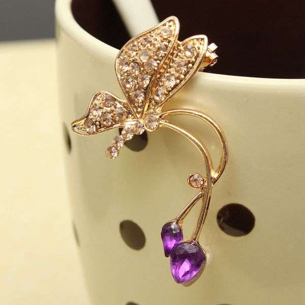 Rhinestone Butterfly Ear Clip