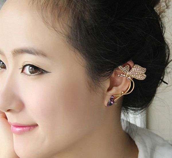 Crystal Butterfly Ear Clip Earring