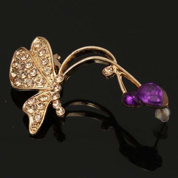 Rhinestone Butterfly Ear Clip