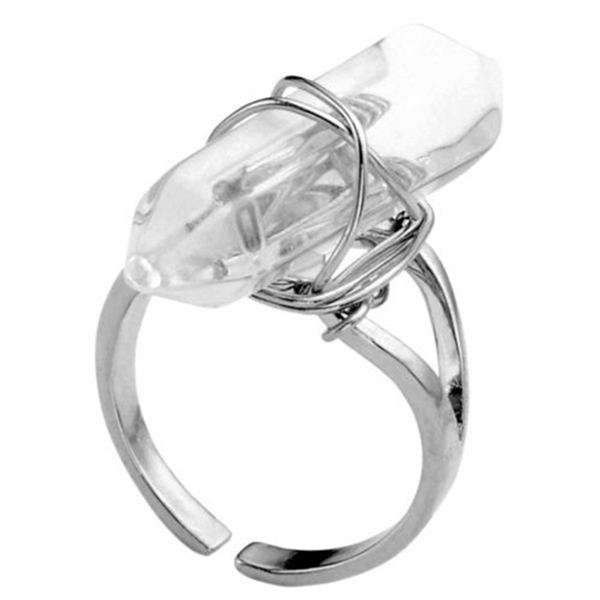 Hexagonal Pendulum Quartz Finger Ring