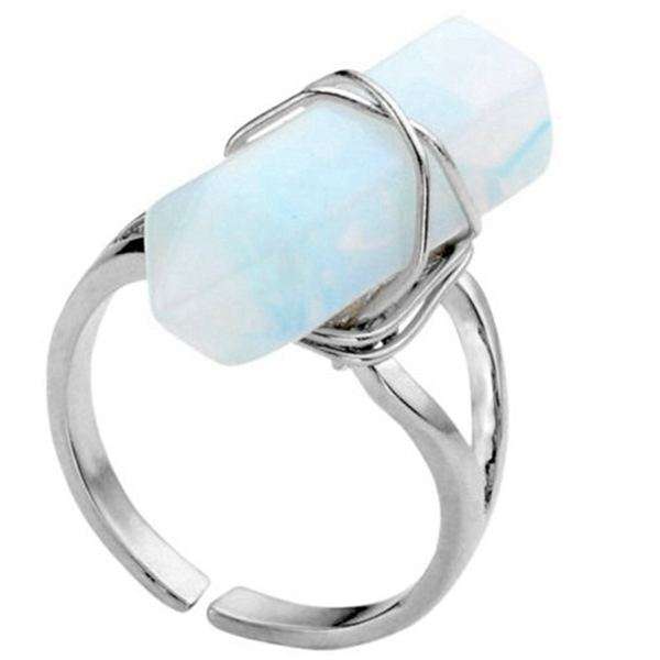 Hexagonal Pendulum Gemstone Ring