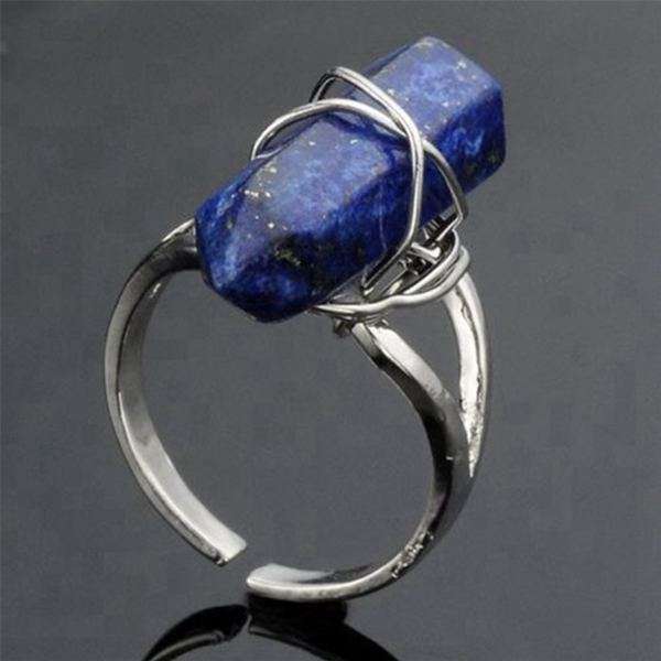 Hexagonal Pendulum Quartz Finger Ring