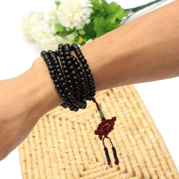 Black Beads Bracelet Necklace