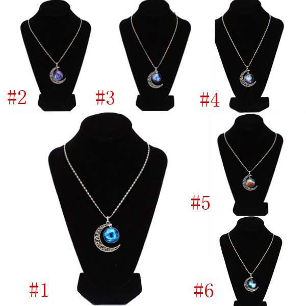 Galactic Universe Moon Necklace
