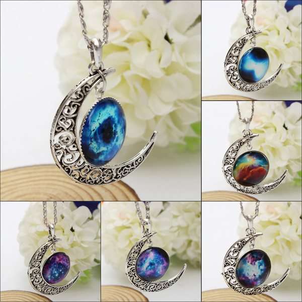 Glass Cabochon Pendant Necklace