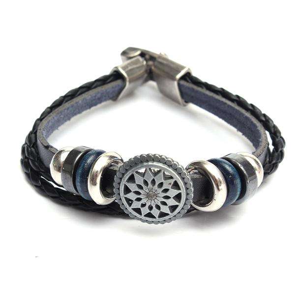 Vintage Engraved Leather Bracelet