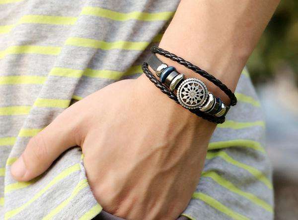 Vintage Engraved Leather Bracelet