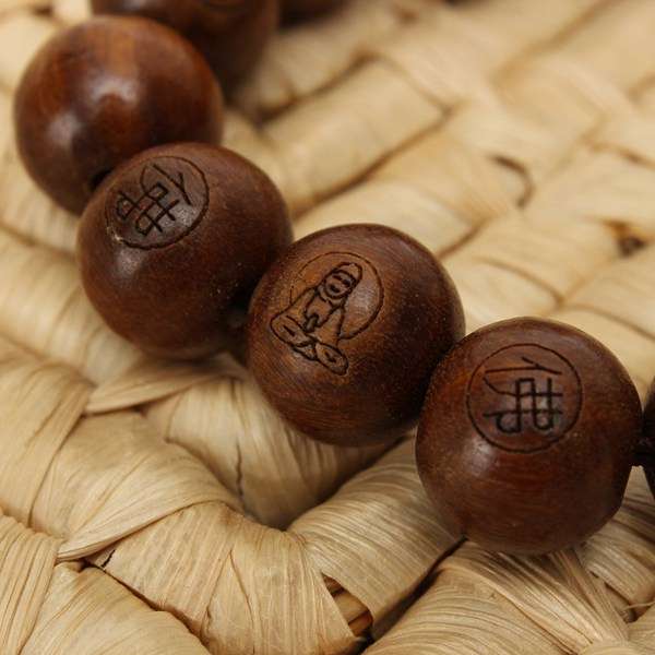 Sandalwood Carved Buddhist Bracelet