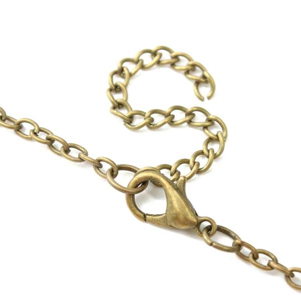Tree Necklace, Glass Cabochon Necklace, Bronze Chain Necklace