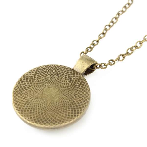 Tree Necklace, Glass Cabochon Necklace, Bronze Chain Necklace