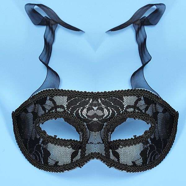 Black Lace Flower Mask