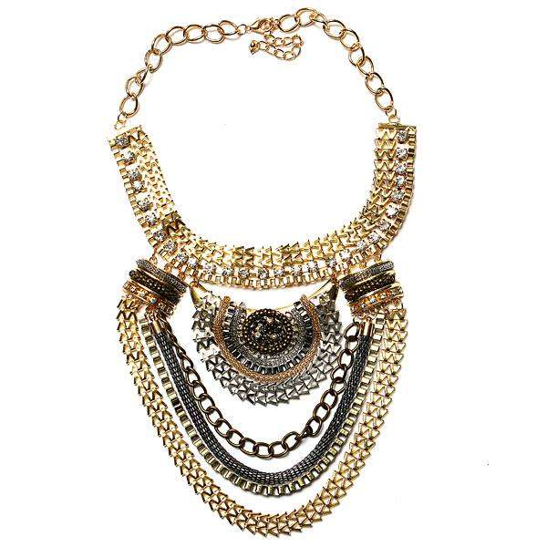 Crystal Bib Statement Collar Necklace