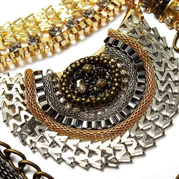 Crystal Bib Statement Collar Necklace