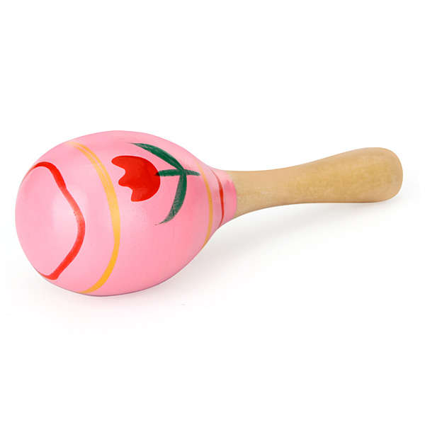 Baby Wooden Sand Hammer Maracas Rattle Bell Instruments Toys