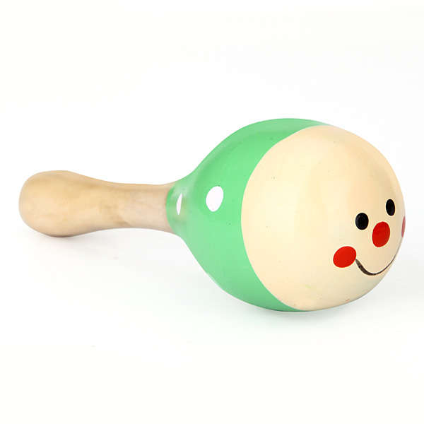 Baby Wooden Sand Hammer Maracas Rattle Bell Instruments Toys