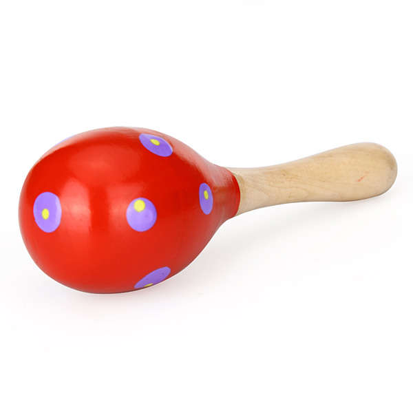 Baby Wooden Sand Hammer Maracas Rattle Bell Instruments Toys