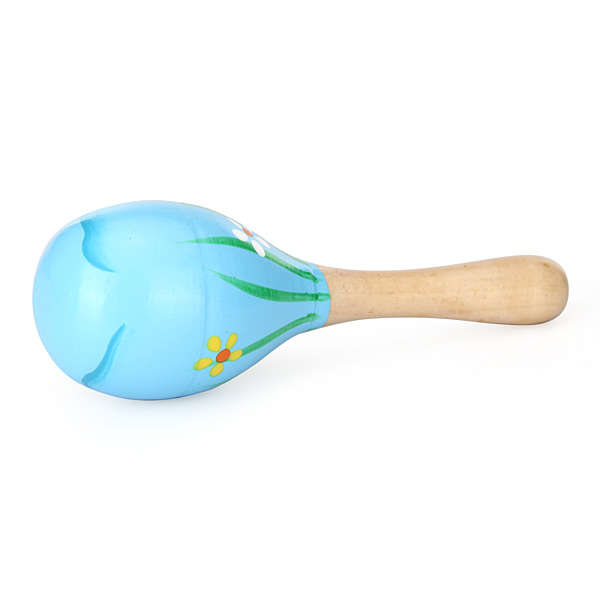 Baby Wooden Sand Hammer Maracas Rattle Bell Instruments Toys