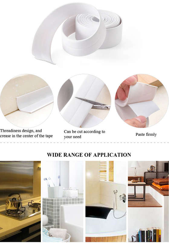 Kitchen Bathroom Wall Sealing Tape Waterproof Mould Proof Adhesive Tape