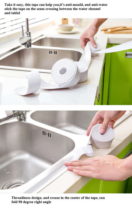 Kitchen Bathroom Wall Sealing Tape Waterproof Mould Proof Adhesive Tape